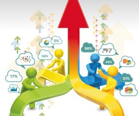Asembling upward srrow infographic vector