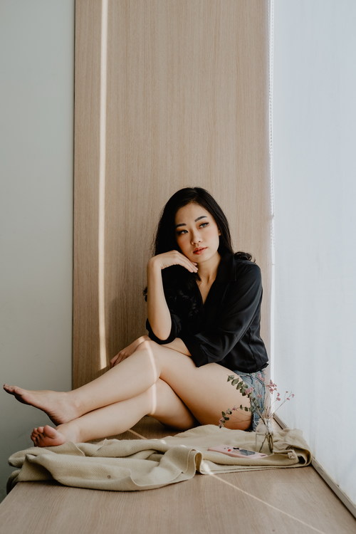 Asian girl indoor art photography Stock Photo