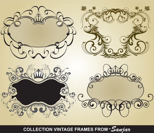 Bank vintage frame vectors