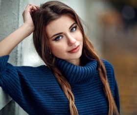 Beautiful girl twist Braid Hair Style Stock Photo