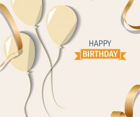 Beige birthday happy holiday card vector 01