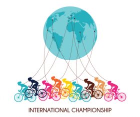 Bicycle international match design vector