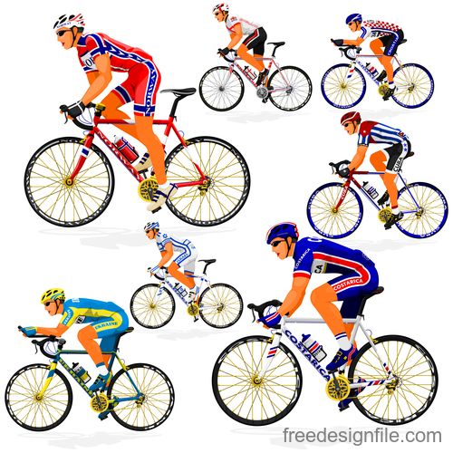 Bicycle racing illustration vectors 04