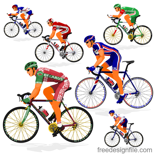 Bicycle racing illustration vectors 06