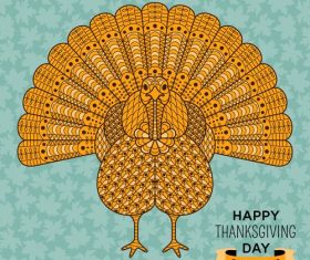 Bird golden with Thanksgiving Day design vector