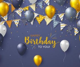 Birthday card with gray background vectors
