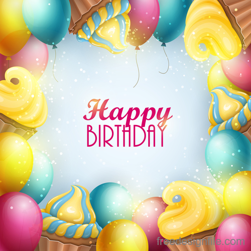 Birthday gifts and sweets vector material 04