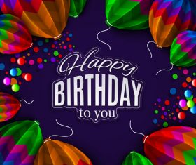 Birthday happy holiday with balloons vector