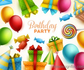 Birthday holiday party background vector 01