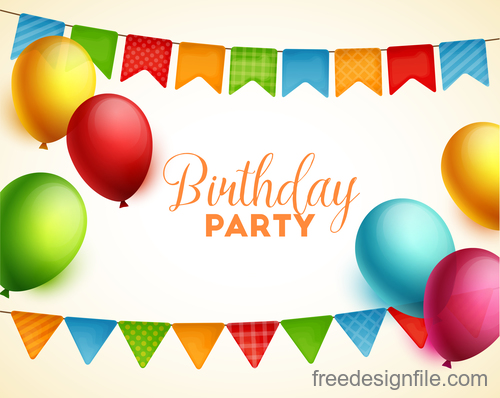 Birthday holiday party background vector 02