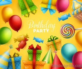 Birthday holiday party background vector 03