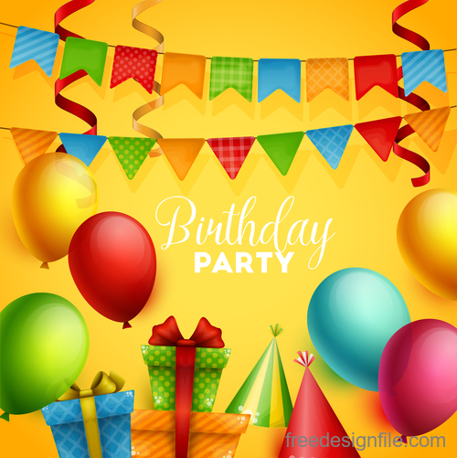 Birthday holiday party background vector 04