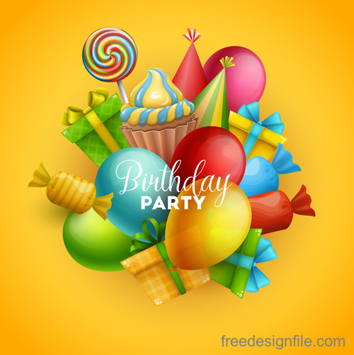 Birthday holiday party background vector 05