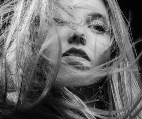 Black and White Portrait Photography of Women Stock Photo 01