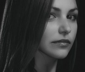 Black and White Portrait Photography of Women Stock Photo 02