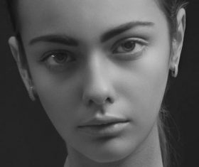 Black and White Portrait Photography of Women Stock Photo 04