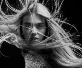 Black and White Portrait Photography of Women Stock Photo 08