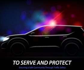 Black car illustration vectors set 02