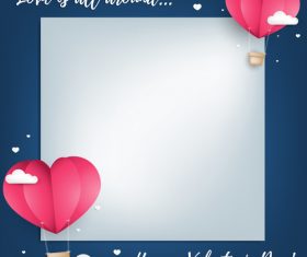 Blank paper with valentines card template vector