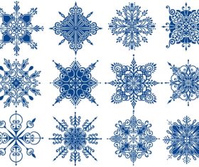 Blue snowflake style illustration vector