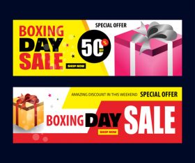 Boxing day sale banners vector material 01