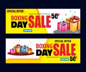 Boxing day sale banners vector material 02