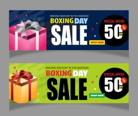 Boxing day sale banners vector material 03