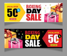 Boxing day sale banners vector material 04