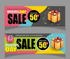 Boxing day sale banners vector material 05