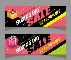 Boxing day sale banners vector material 06