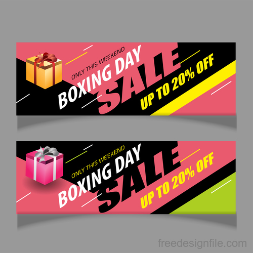 Boxing day sale banners vector material 06