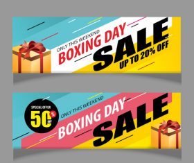 Boxing day sale banners vector material 07