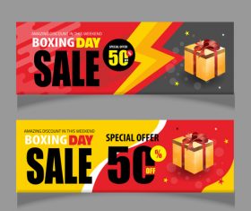 Boxing day sale banners vector material 08