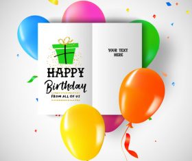 Brithday brochure with balloons vector