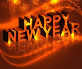 Brown happy new year background design vector 01