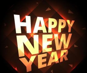 Brown happy new year background design vector 02