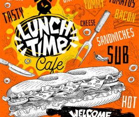 Burger house menu design vector 05