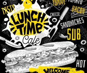 Burger house menu design vector 08