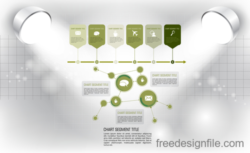 Business infographic with spotlight vector template 03