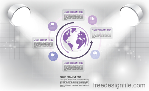 Business infographic with spotlight vector template 08