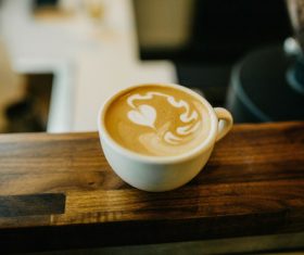 Cappuccino flower coffee Stock Photo