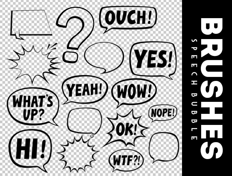 Cartoon Speech Bubble Photoshop Brushes free download