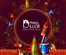 Celebrate diwali festival design vector material 02