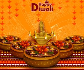Celebrate diwali festival design vector material 05