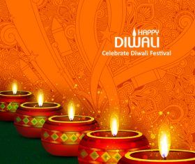 Celebrate diwali festival design vector material 07