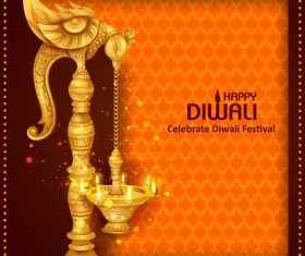 Celebrate diwali festival design vector material 08