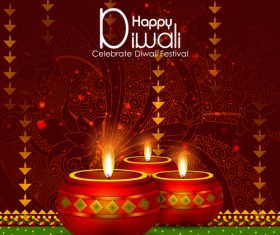 Celebrate diwali festival design vector material 09