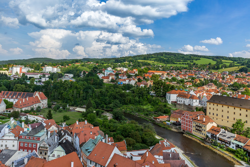 Cesky Krumlov CK town scenery Stock Photo 05