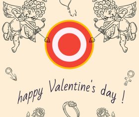 Childrens Doodle with Valentines day vector