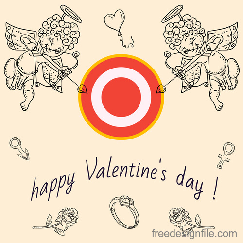 Childrens Doodle with Valentines day vector